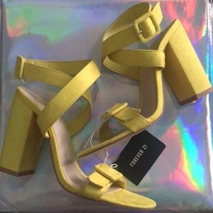 FOREVER 21 Faux Suede Block Heels